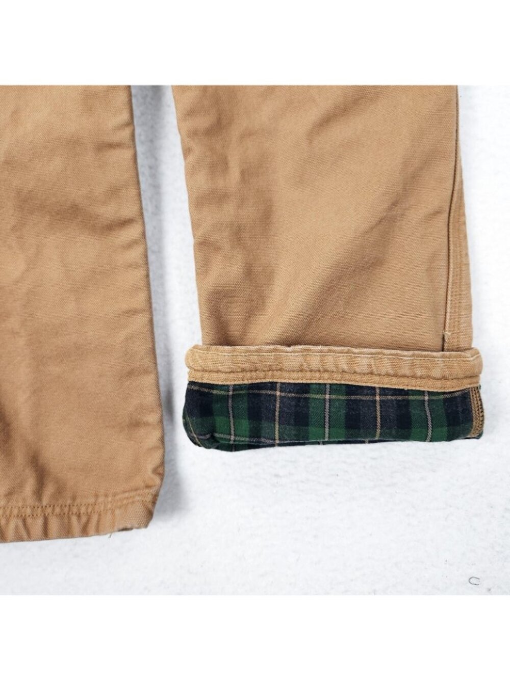 Duluth Trading Pants Mens 34x34 Brown Canvas Flannel Lined Straight Leg Workwear - Picture 10 of 15